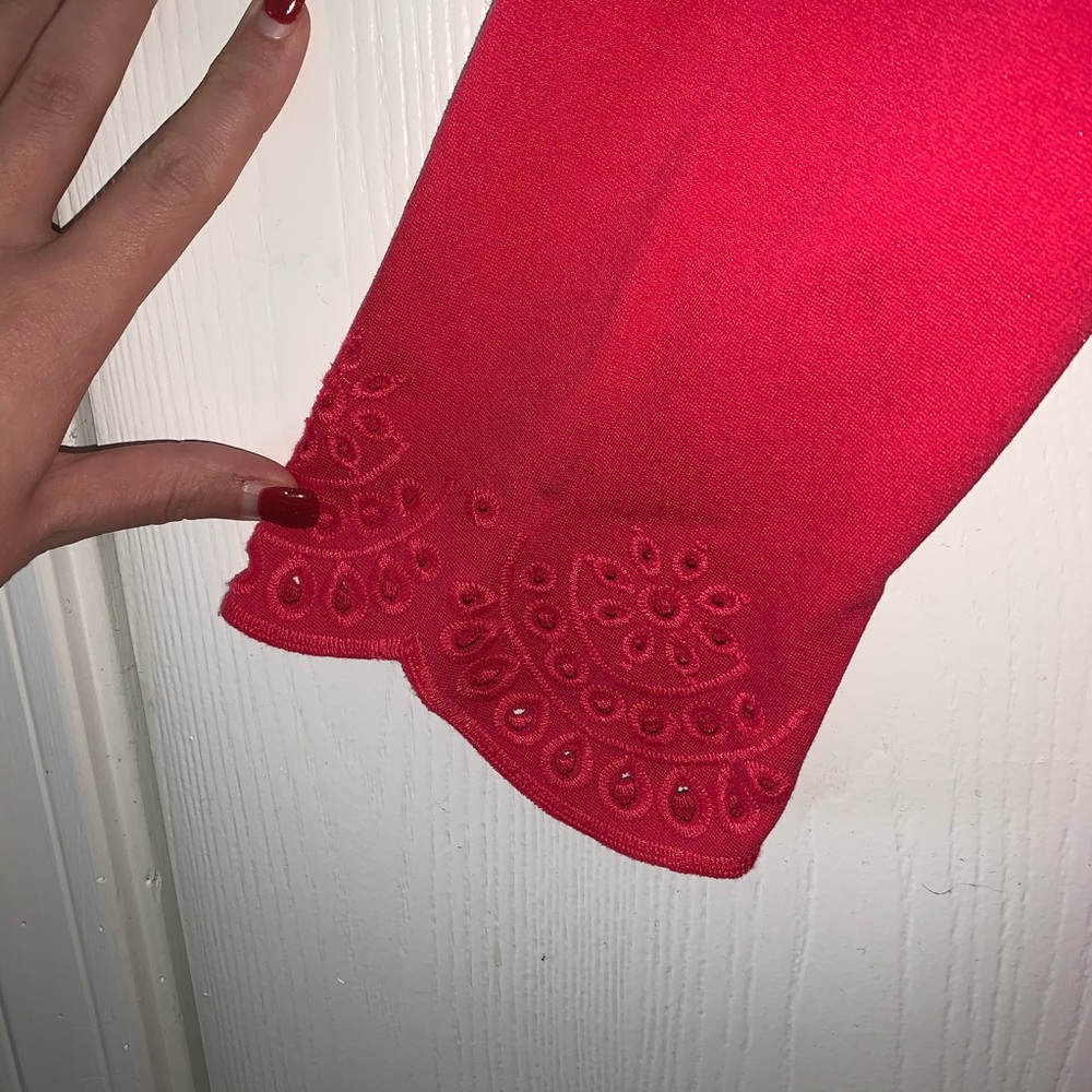 Dark pink quarter sleeve dress - Picture 4 of 4